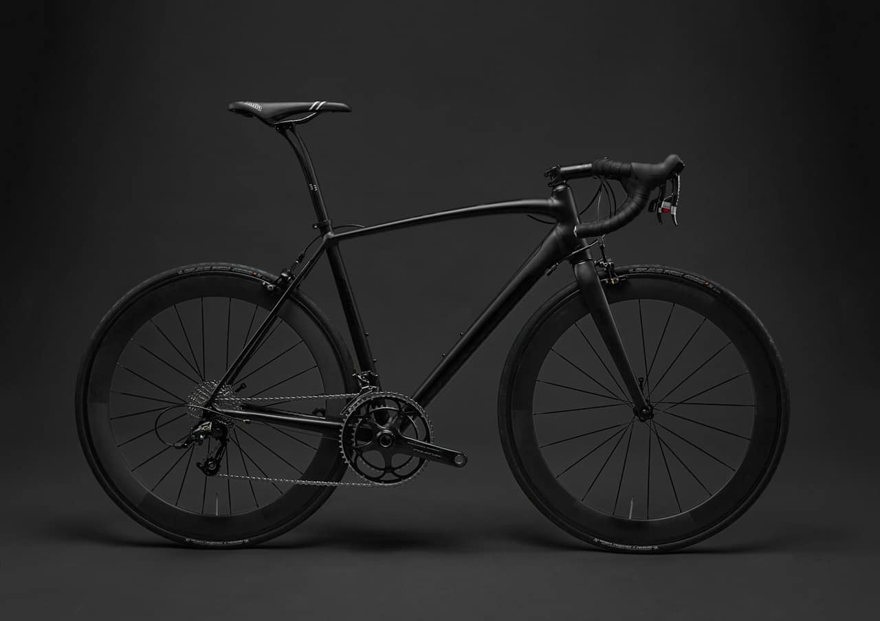 Road bicycle showing the chain, cassette, and crank. Not a listed e-bike model.