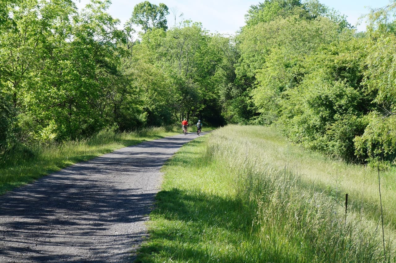Cyclists on the New River Trail in southwestern Virginia